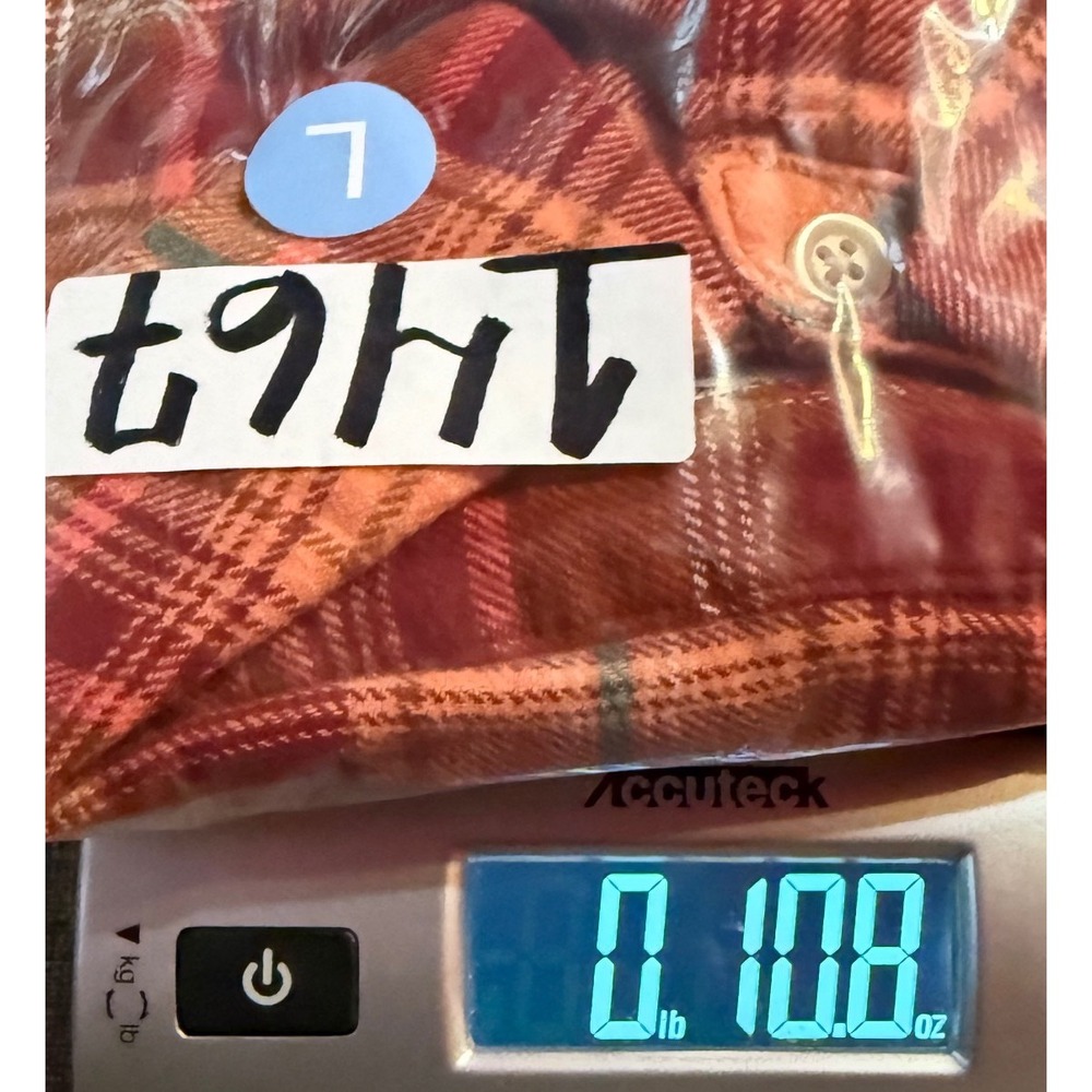 Old Navy Flannel Shirt Women Large Burgundy Orange Plaid Boyfriend Shirt - Picture 7 of 7